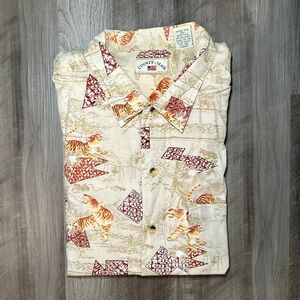 County Seat Tiger Short Sleeve Button Down - XL